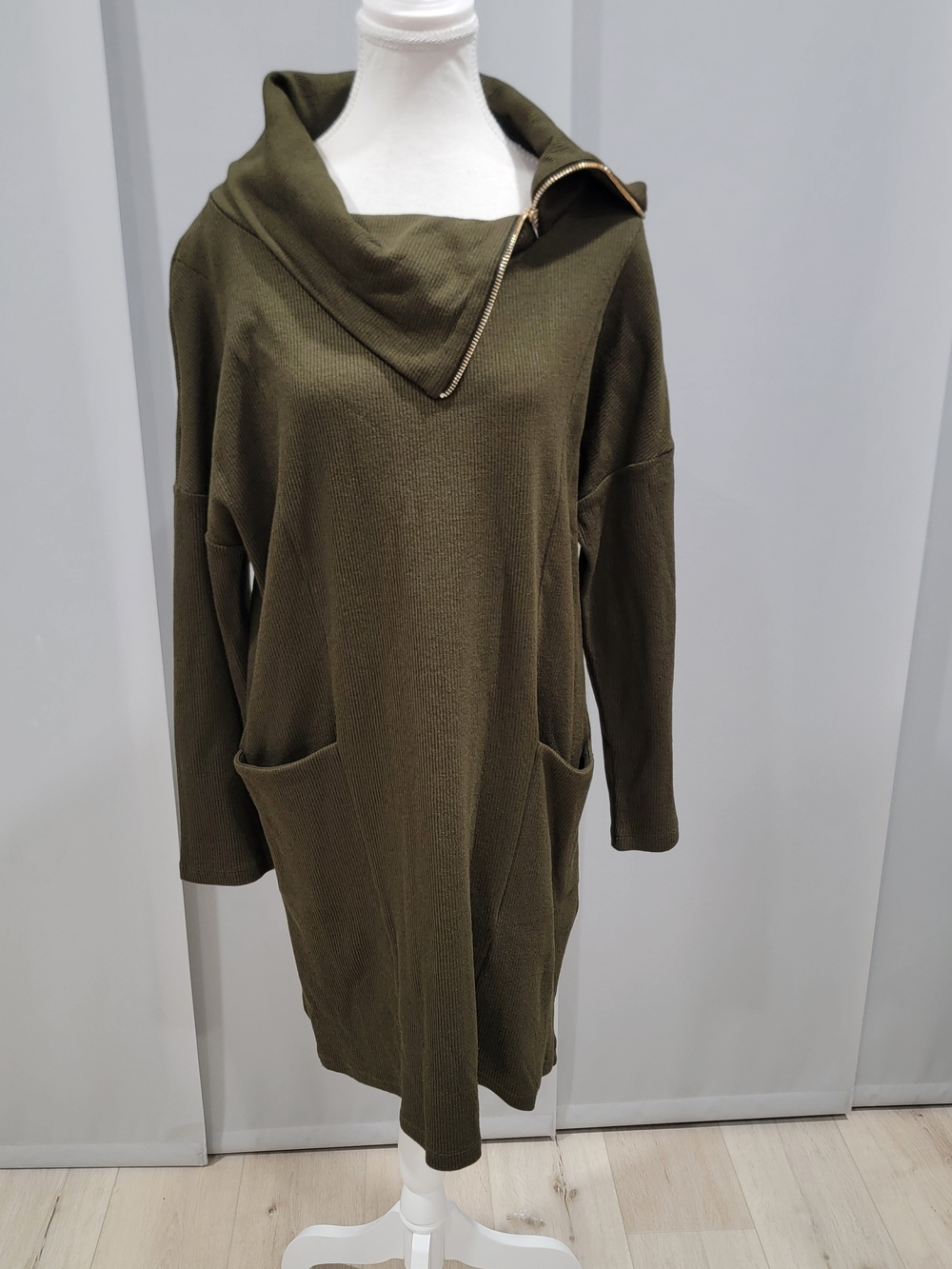 Joseph Ribkoff Olive Green Long Sleeve Tunic Dress